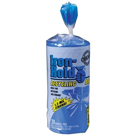 Berry Plastics 618811 30 Gal . Iron Hold Recycling Bags- pack of 6, 6PK 6060453